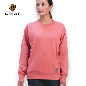 Ariat R.E.A.L. Crewneck Sweatshirt Zip Kangaroo Pocket Peach Western | Size 1X